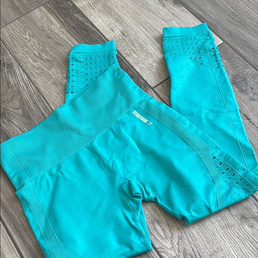 Gymshark Blue Leggings with Textured Design